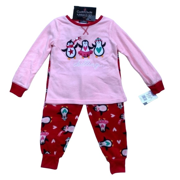 Cuddle Duds Fleece Penguin Pajama & Matching Socks NWT Girl’s Size XS - Picture 1 of 10
